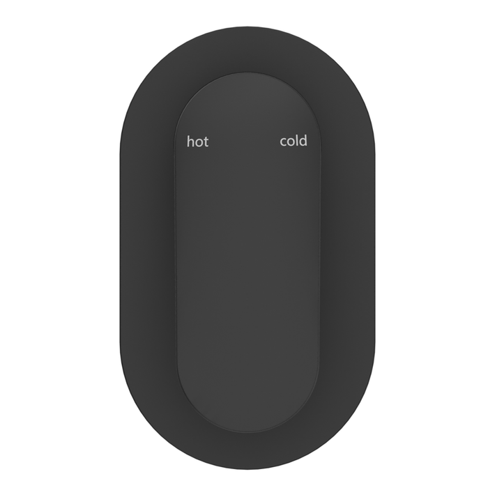 Lantra Matte Black Shower Mixer - Oval Plate - Trim Kit Only