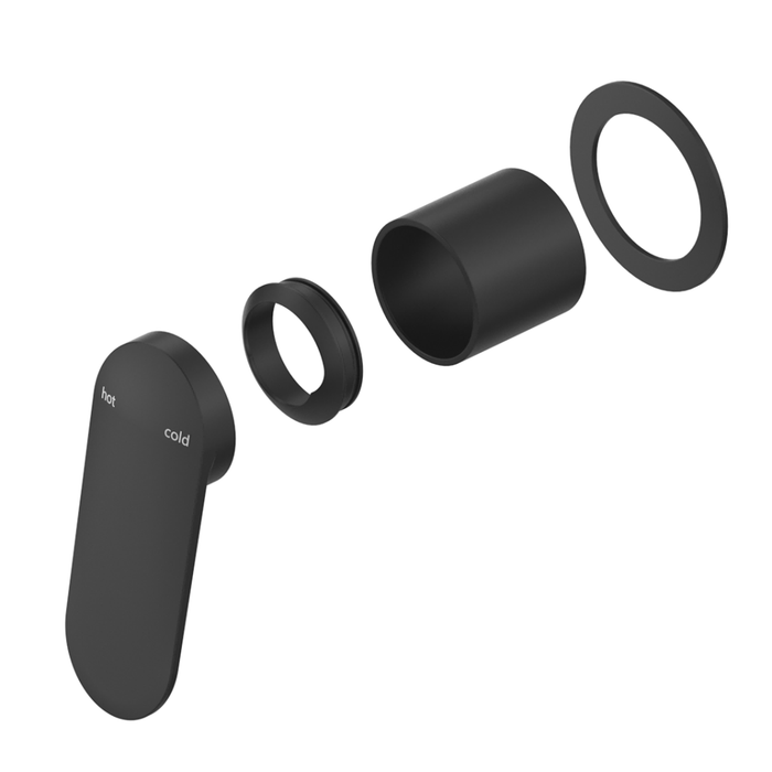 Lantra Matte Black Shower Mixer - Round Plate - Trim Kit Only