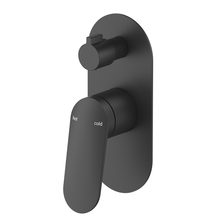 Lantra Matte Black Shower Mixer Diverter - 1P - Trim Kit Only