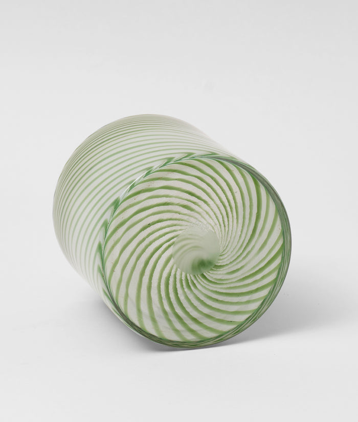 Large Spiral Glass Planter Green