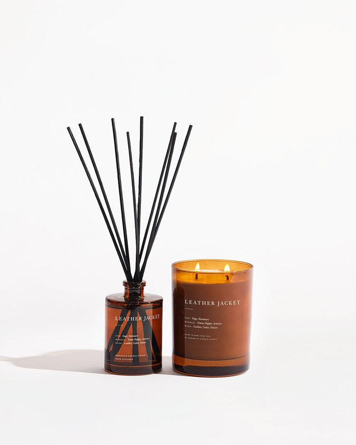 Leather Jacket Candle + Diffuser Duo 2026 Cabin Collection Brooklyn Candle Studio