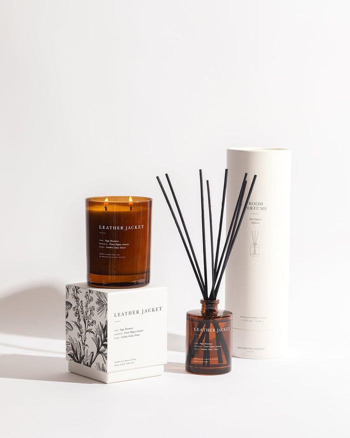 Leather Jacket Candle + Diffuser Duo 2026 Cabin Collection Brooklyn Candle Studio
