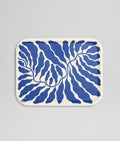 Leaves Deep Blue Rectangle Serving Tray