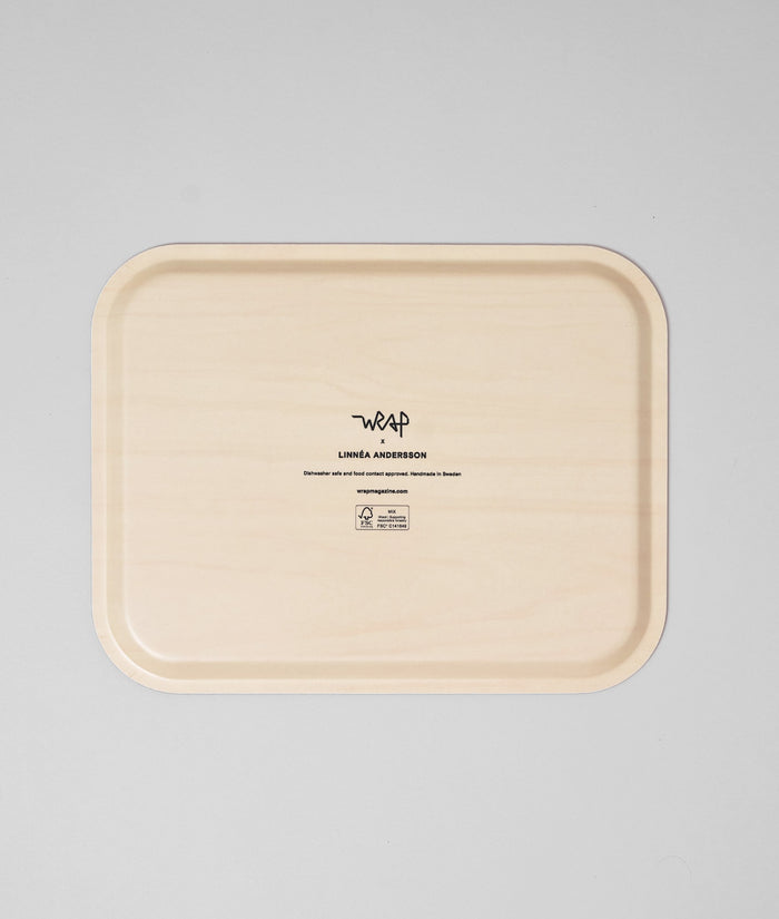 Leaves Red Rectangle Serving Tray