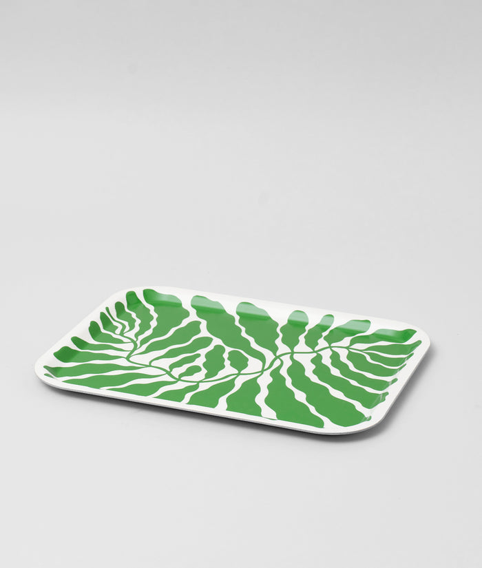 Leaves Spring Green Rectangle Serving Tray