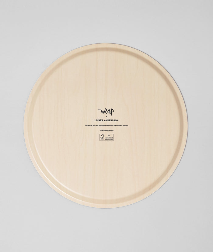 Leaves Spring Green Round Serving Tray