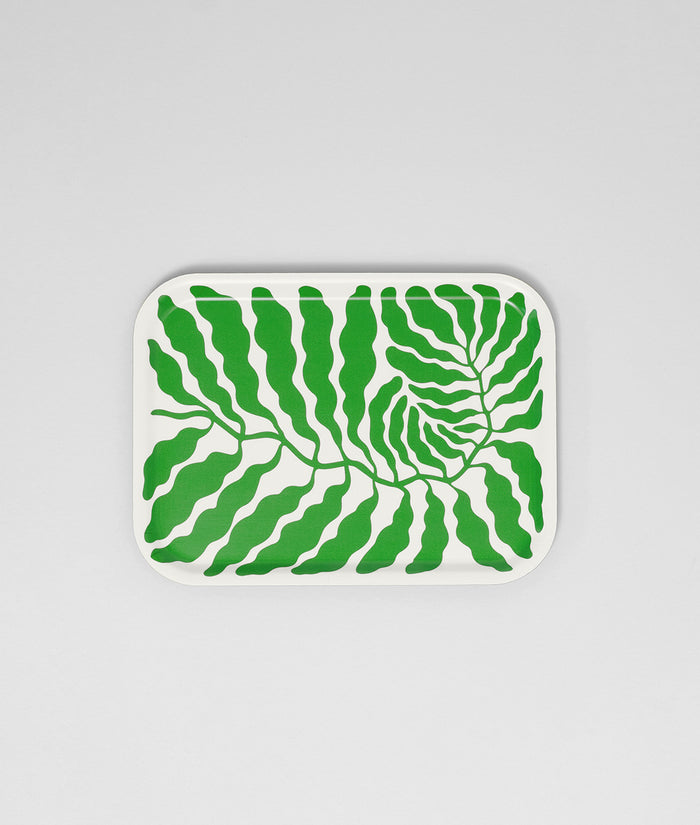 Leaves Spring Green Small Rectangle Serving Tray