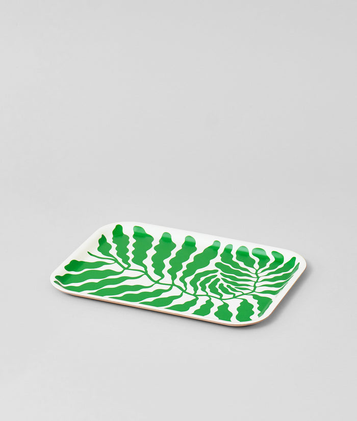 Leaves Spring Green Small Rectangle Serving Tray