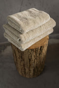 A&H Lino Towels are two-tone, reversible in 101 Ecru and 770 Linen