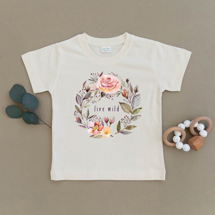 Live Wild Floral Organic Toddler Tee