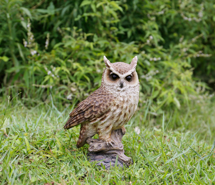 Long Eared Owl On Stump Statue HI-LINE GIFT LTD.