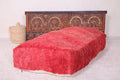 Long Red Moroccan Floor red Pouf Ottoman - kilim pouf