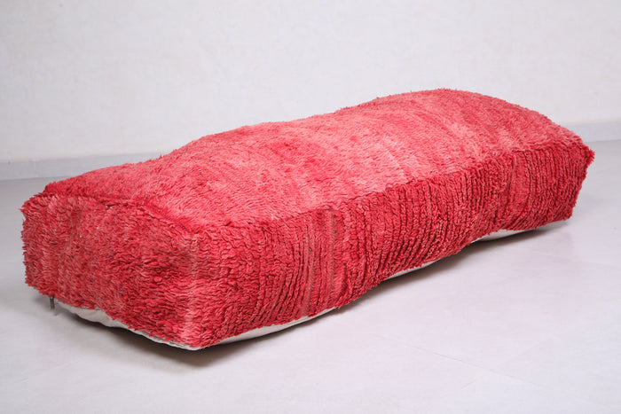 Long Red Moroccan Floor red Pouf Ottoman - kilim pouf