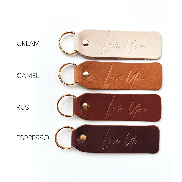 "Love You" Script Keychain