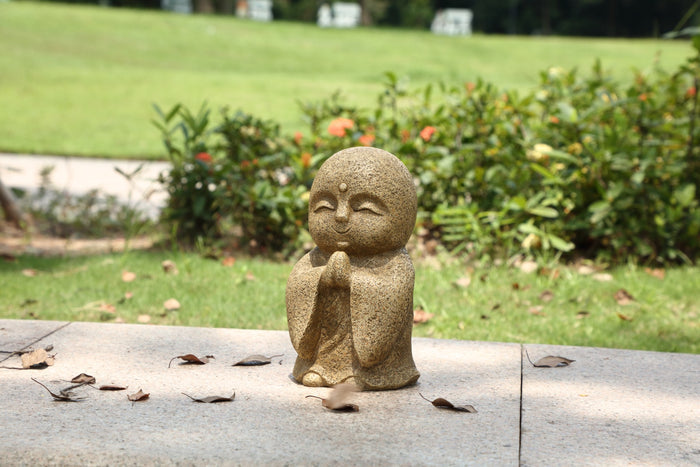 Lucky Japanese Jizo Praying Brown Statue HI-LINE GIFT LTD.