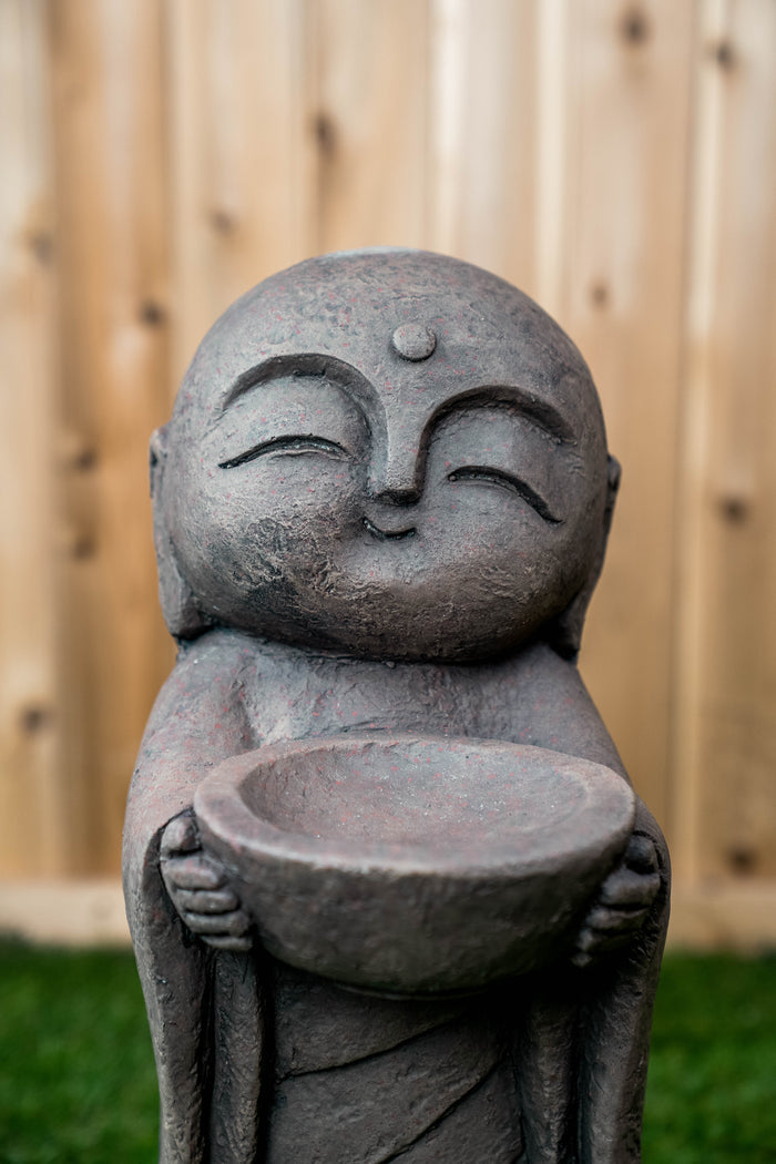 Lucky Japanese Jizo With Bowl Statue HI-LINE GIFT LTD.