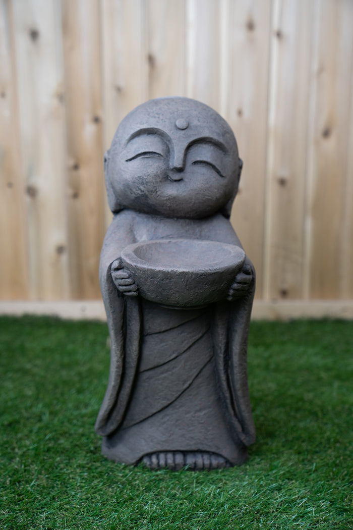 Lucky Japanese Jizo With Bowl Statue HI-LINE GIFT LTD.