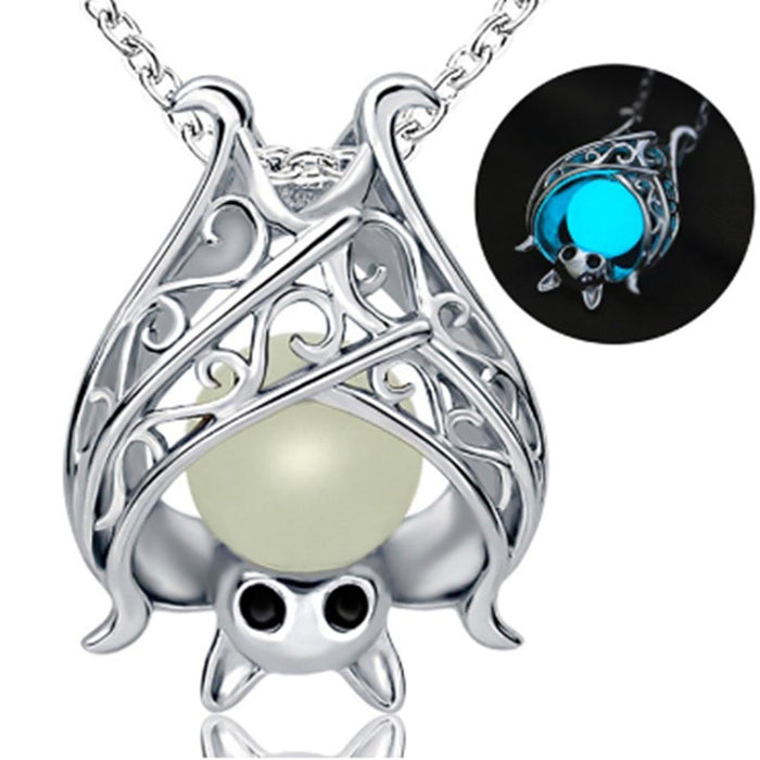 Luminous Glowing Gothic Bat Pendant Necklace