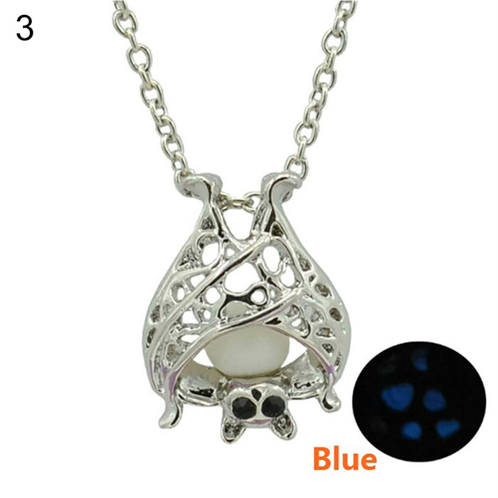 Luminous Glowing Gothic Bat Pendant Necklace