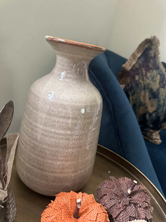 Luxury Tall Ridged Vase with Smooth Ribbed Effect