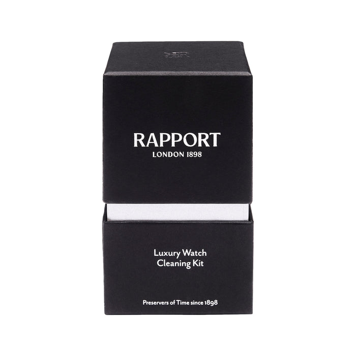 Rapport London 1898 presentation boxes with a wooden watch cleaning brush