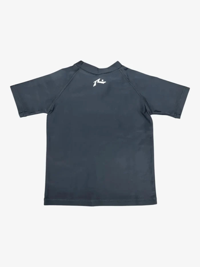 Lycra Rusty Short Sleeve Rashie Niño Negro - Indy