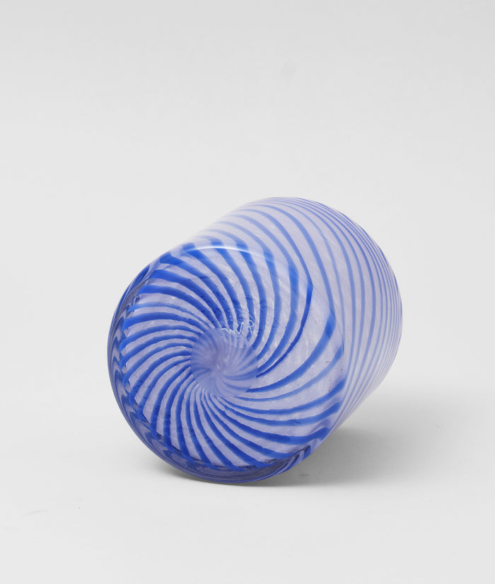 Medium Spiral Glass Planter Blue