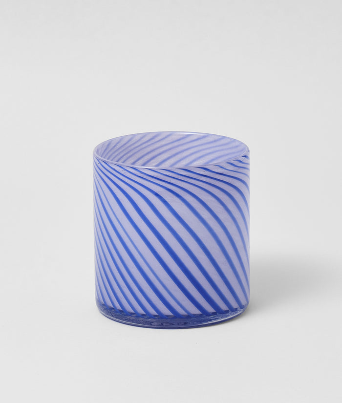 Medium Spiral Glass Planter Blue