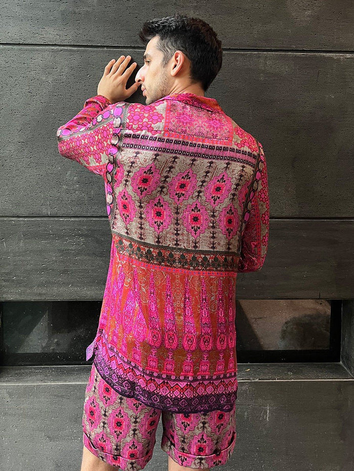 Messi Men's Pink  Co-ord Set
