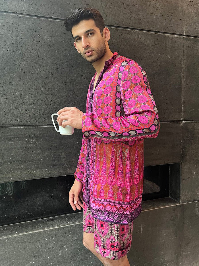 Messi Men's Pink  Co-ord Set