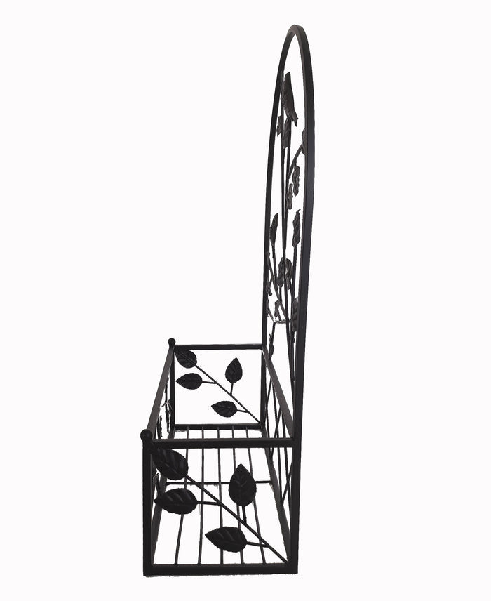 78686-BK - Black Metal Hanging Plant Holder 2 Pcs Set Outdoor Wall Decor Hi-Line Gift Ltd.