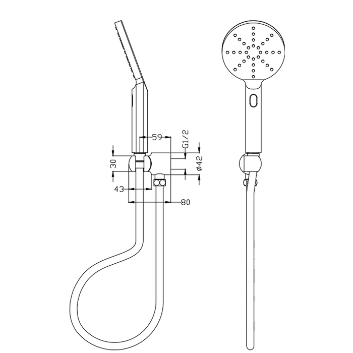 Mica Matte Black Wide Hand Shower