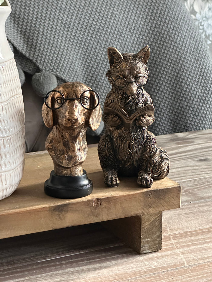 Mini Dog Bust with Glasses