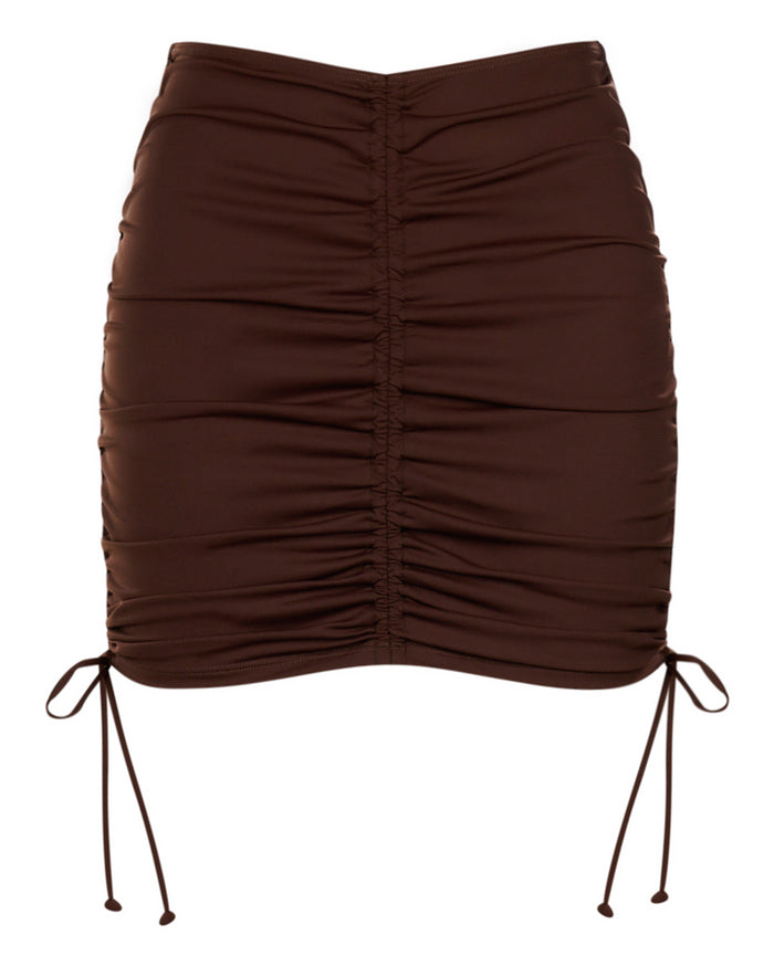 Outline image showing Mini Triangle Skirty Waterproof Shapewear Cover-Up - Espresso