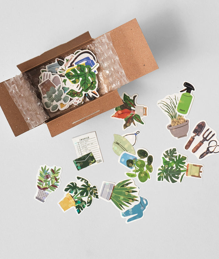 Miniature Sticker Box Green Market Garden