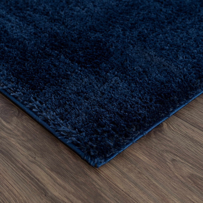 Modern Solid Blue Plush Pile Moroccan Area Rug - The Rug Decor