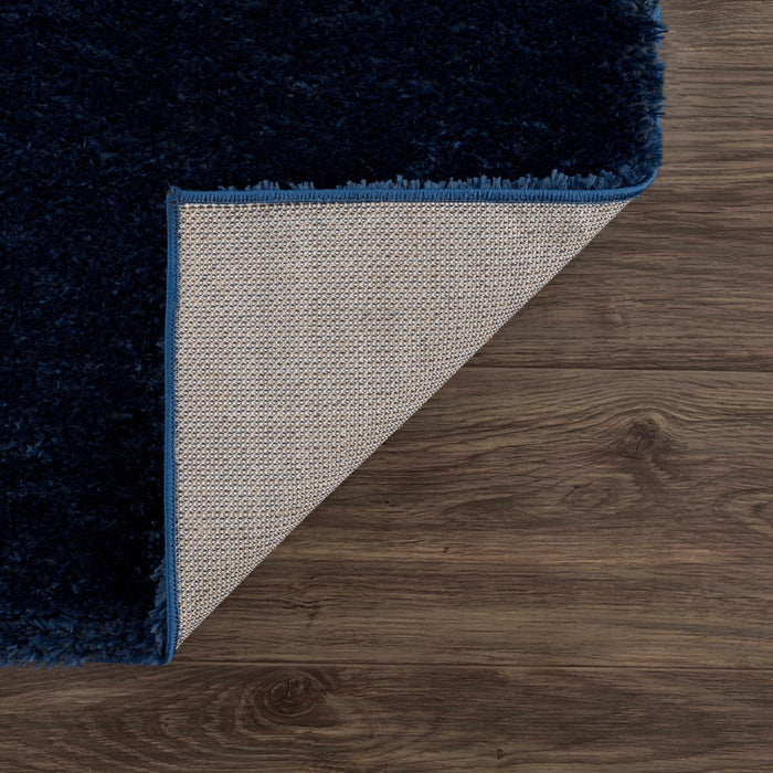 Modern Solid Blue Plush Pile Moroccan Area Rug - The Rug Decor