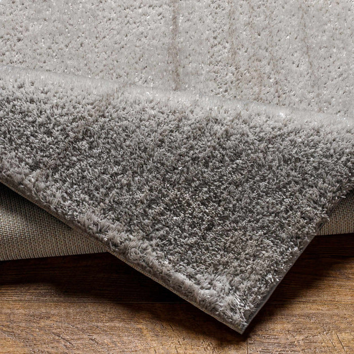 Modern Solid Silver Plush Pile Area Rug - The Rug Decor