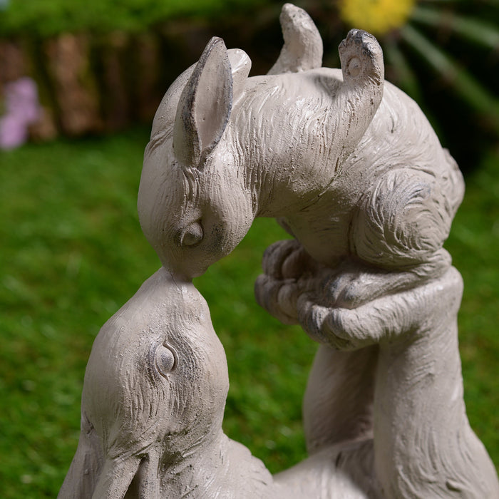 77186 - Mom & Baby Rabbits Garden Statue Bunny Yard Decor Hi-Line Gift Ltd.