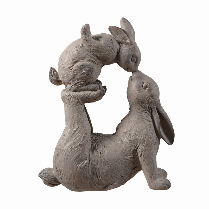 77186 - Mom & Baby Rabbits Garden Statue Bunny Yard Decor Hi-Line Gift Ltd.