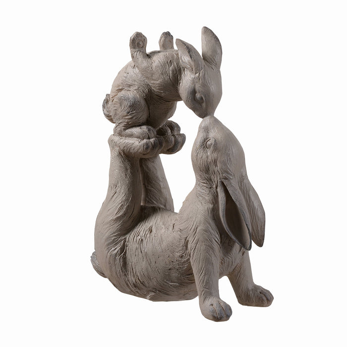 77186 - Mom & Baby Rabbits Garden Statue Bunny Yard Decor Hi-Line Gift Ltd.