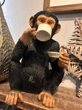 Monkey Drinking Tea Ornament