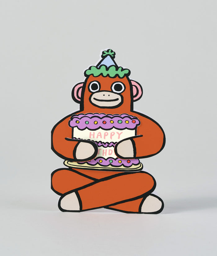 Monkey With Mini Card Kids Birthday Card
