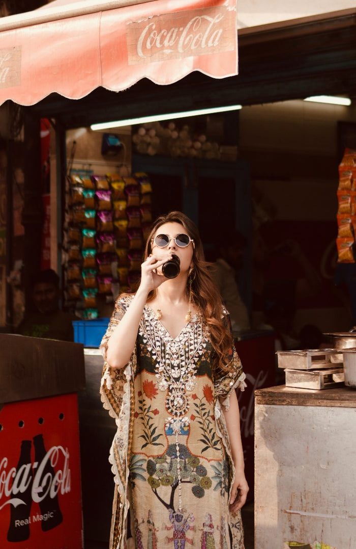 Coca Cola silk kaftan dress