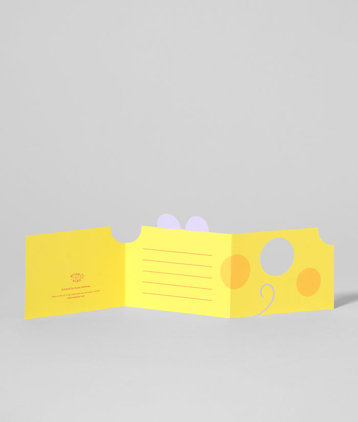 Mouse In Cheese Kids Fold Out Birthday Card