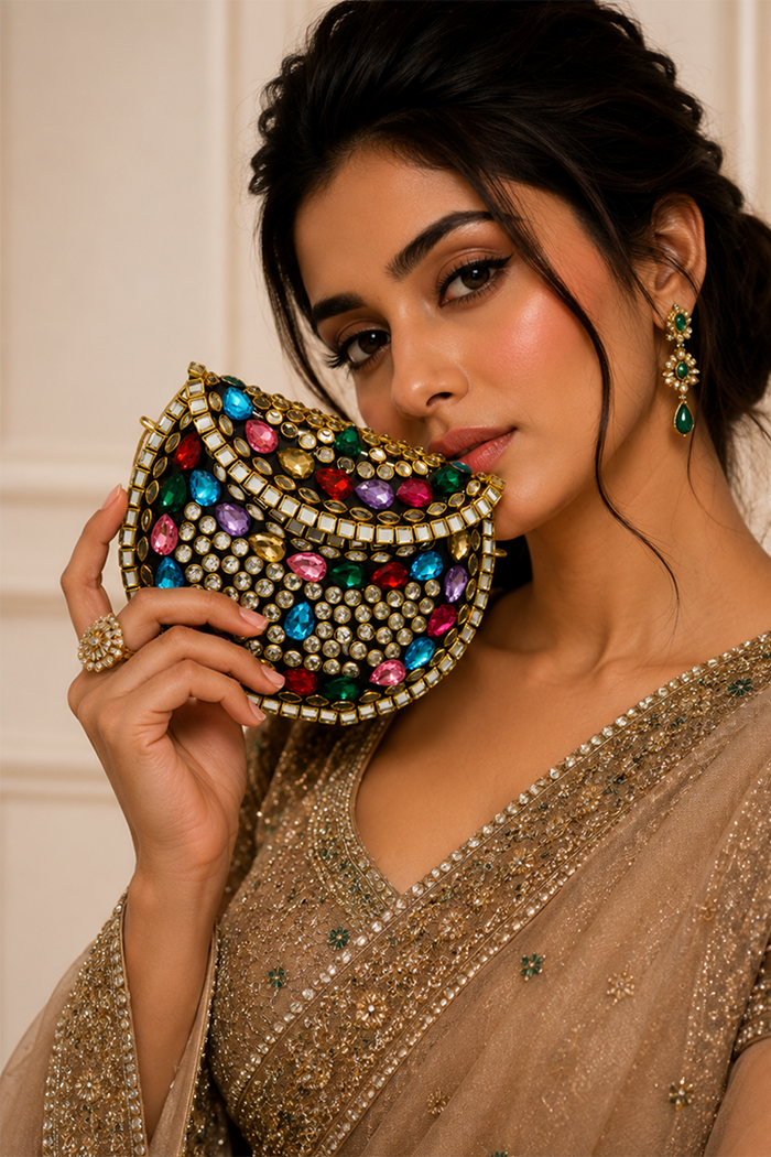 Multi Luxe Kundan Clutch