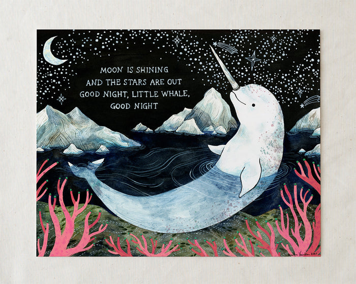 Narwhal Whale Art Print