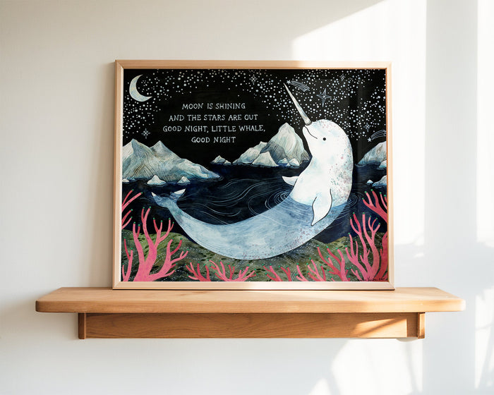 Narwhal Whale Art Print