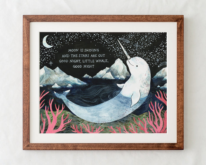 Narwhal Whale Art Print