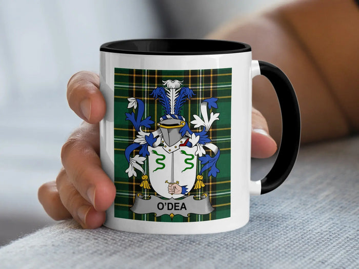 O'Dea Irish family crest black accent mug